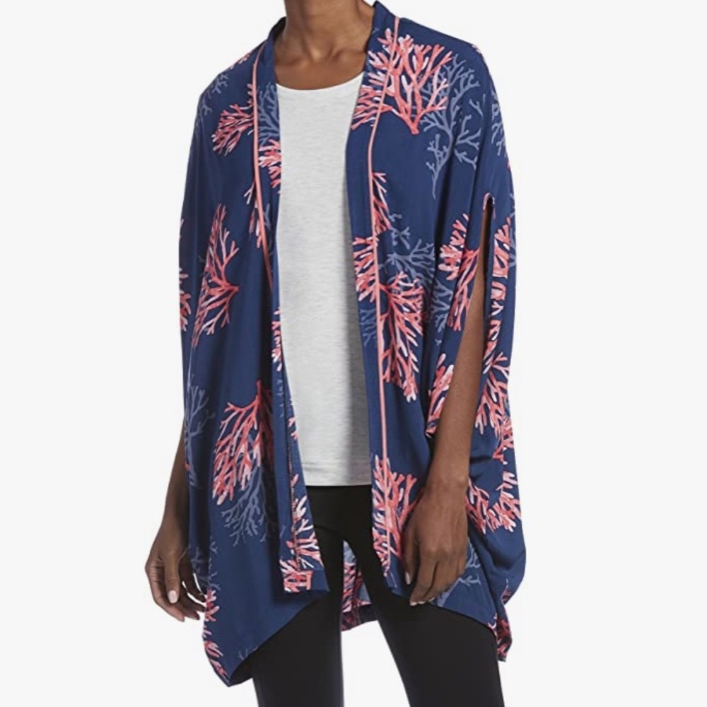 Hue Woven Kimono Sleepwear NWT Tropical Size Large/ XL - Picture 2 of 4